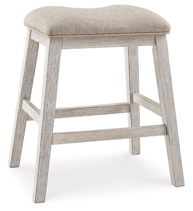 Skempton - Upholstered Stool (Set of 2) - White - Simple Home Plus
