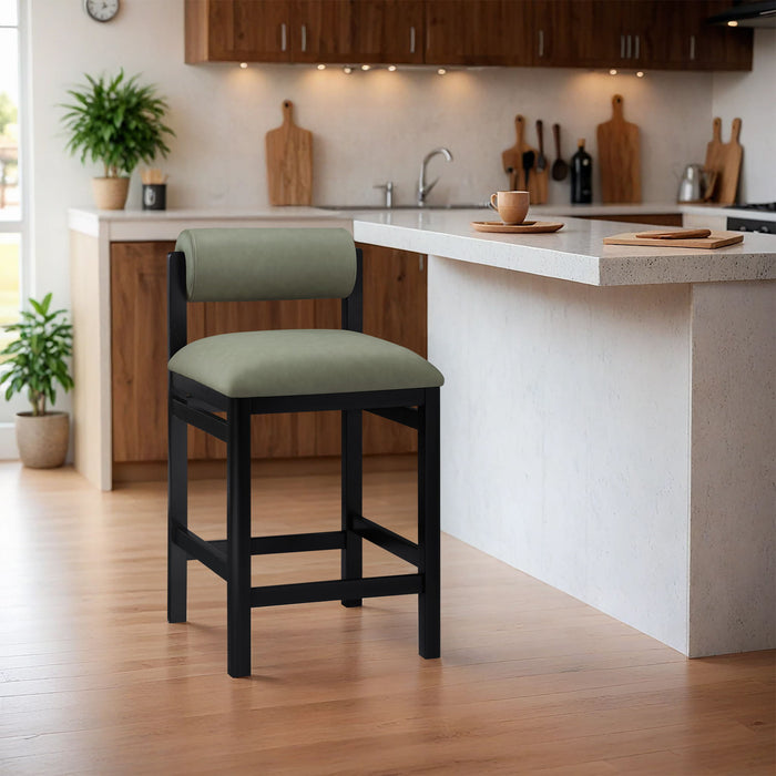 Roundhill - Faux Leather Counter Stool - Black Frame - Simple Home Plus