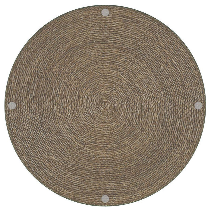 Halden - Round Woven Seagrass Accent Side Table - Light Brown - Simple Home Plus