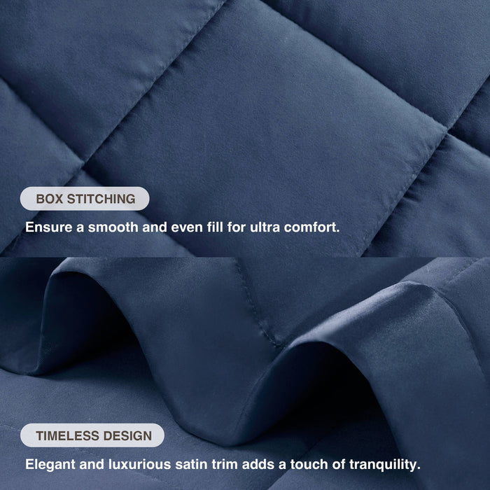 Windom - All Season Hypoallergenic Twin Blanket With 3M Scotchgard - Navy - Simple Home Plus