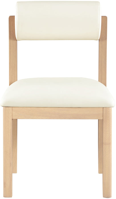 Roundhill - Faux Leather Dining Chair (Set of 2) - Natural Frame - Simple Home Plus