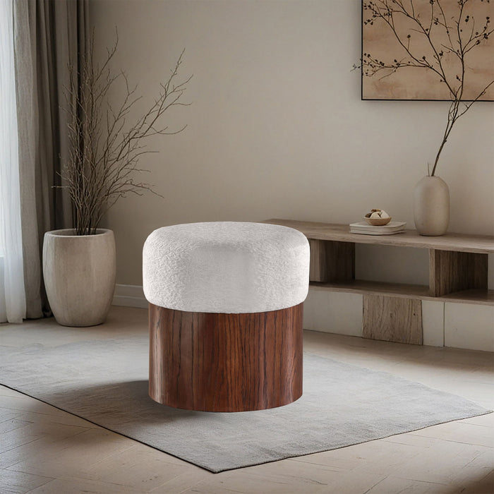 Nimes - Ottoman / Stool With Brown Base - Simple Home Plus