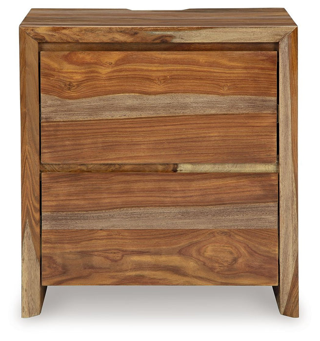 Dressonni - Brown - Two Drawer Night Stand - Simple Home Plus
