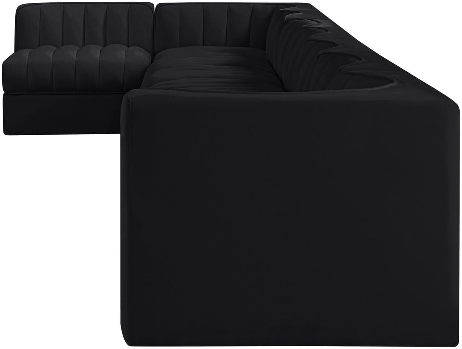 Rummi - Velvet Performance Fabric Upholstered 8 Piece Modular Sectional, L-Shaped (Right) - Simple Home Plus