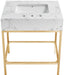Marmo - Engineered Marble Bathroom Vanity With Gold Base - Simple Home Plus