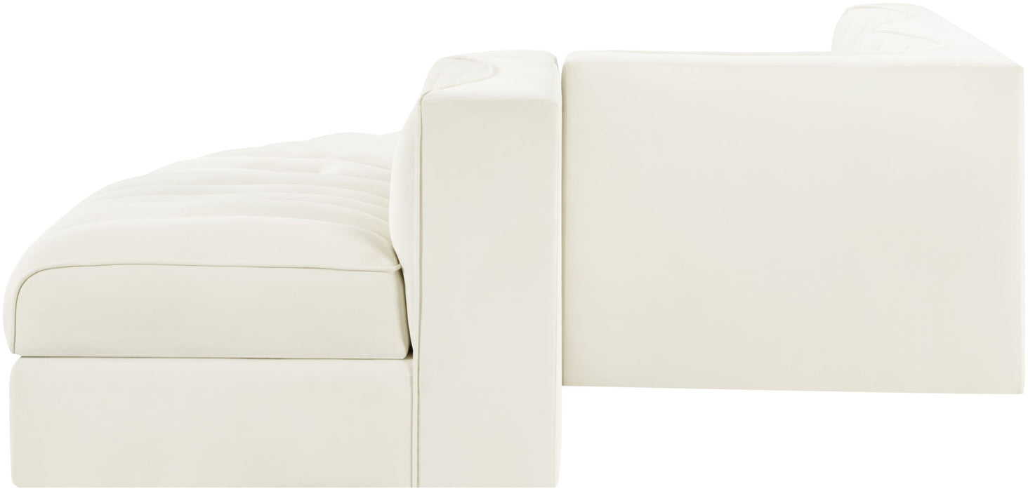Rummi - Rounded Velvet Performance Fabric Upholstered 5 Piece Modular Sectional - Simple Home Plus