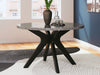 Glinari - Taupe / Black - Round Dining Room Table - Simple Home Plus