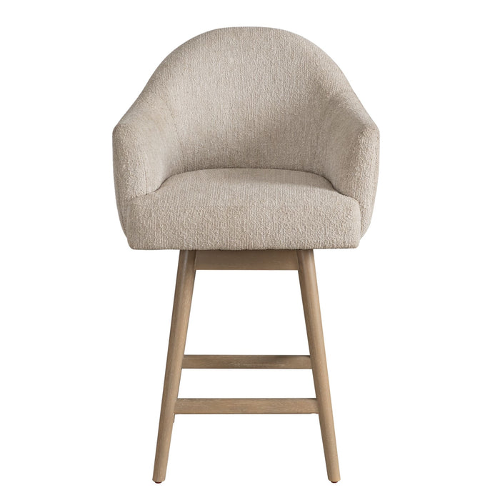 Jaxon - Solid Wood Upholstered 26" Counter Height Swivel Barstool - Simple Home Plus