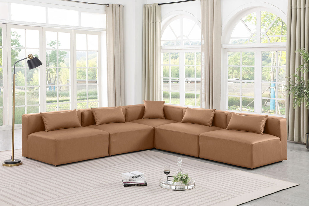 Cube - 5 Piece Modular Corner Armless Sectional - Simple Home Plus
