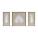 Sabal - Palm Rice Paper Framed Shadow Box (Set of 3) - Off White - Simple Home Plus