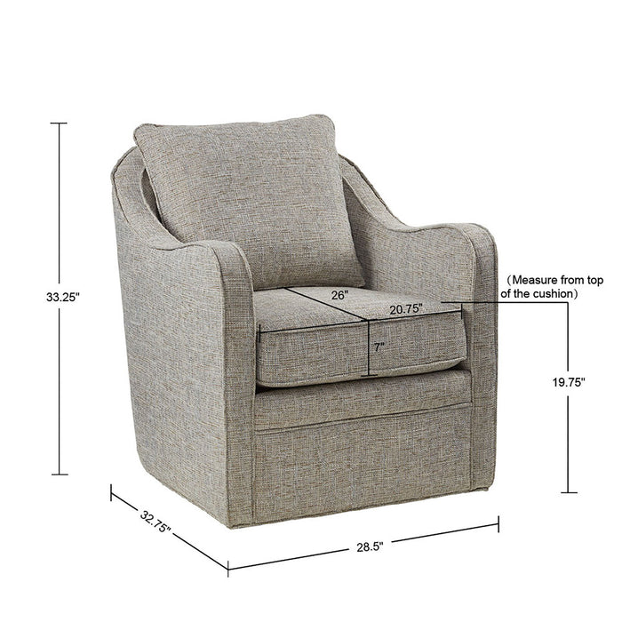 Brianne - Wide Seat Swivel Arm Chair - Gray Multi - Simple Home Plus