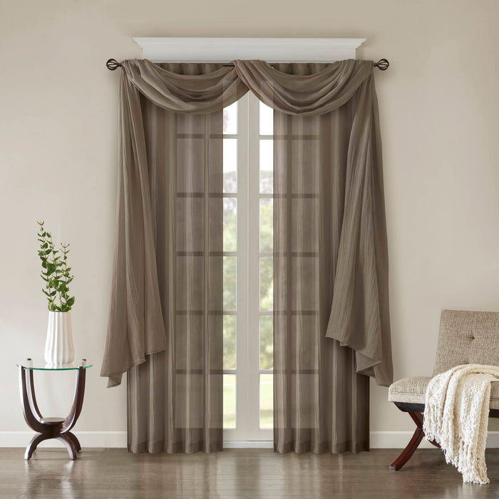 Harper - Solid Crushed Window Panel Pair - Taupe - Simple Home Plus
