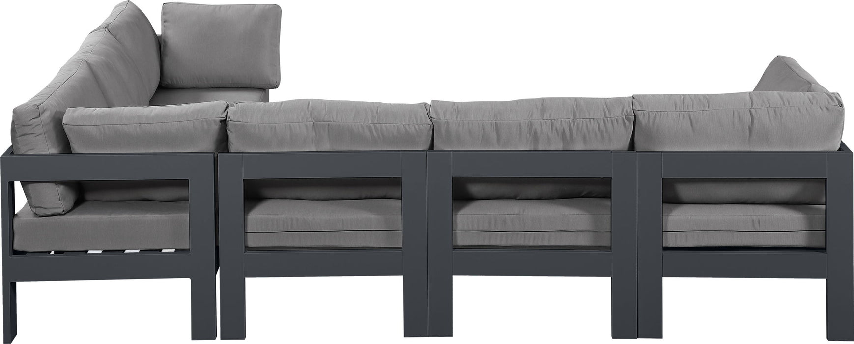 Nizuc - Outdoor Patio 6 Piece Modular Sectional With Gray Frame - Simple Home Plus