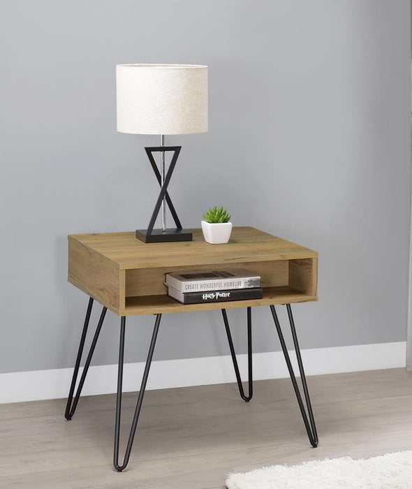 Fanning - Engineered Wood Side End Table - Golden Oak - Simple Home Plus