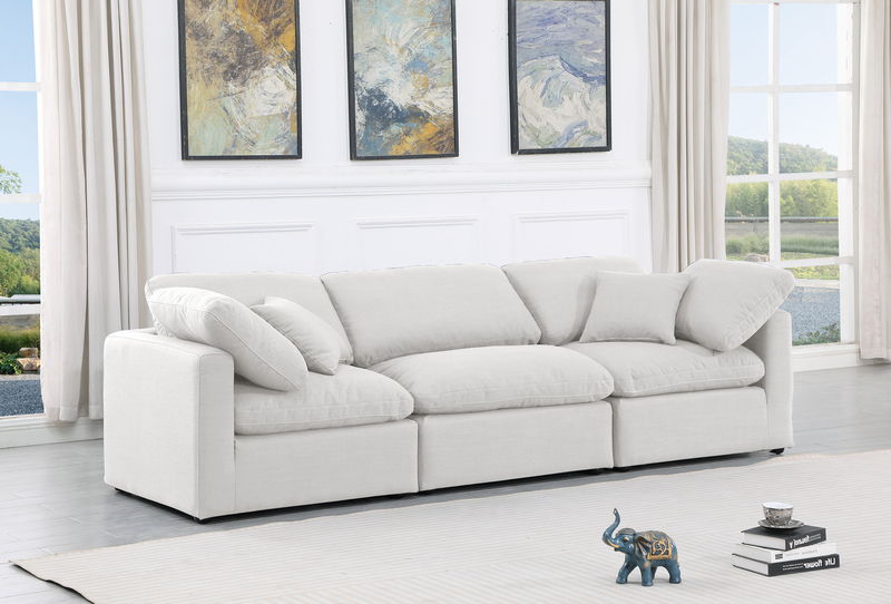Indulge - Linen 3 Piece Modular Sofa - White
