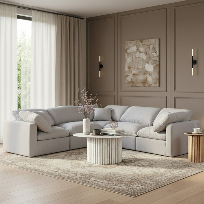 Indulge - Linen 5 Piece Modular Corner Sectional - Simple Home Plus