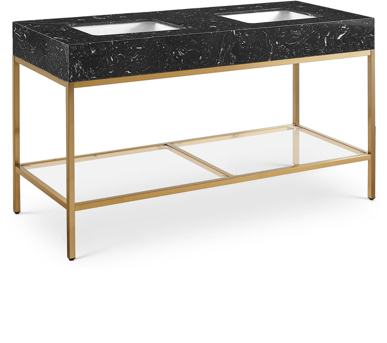 Marmo - Engineered Marble Bathroom Vanity With Gold Base - Simple Home Plus