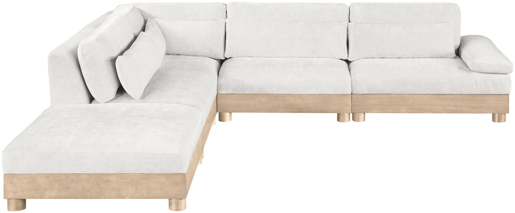 Turin - Chenille Fabric Upholstered Modular Sectional - White - Simple Home Plus