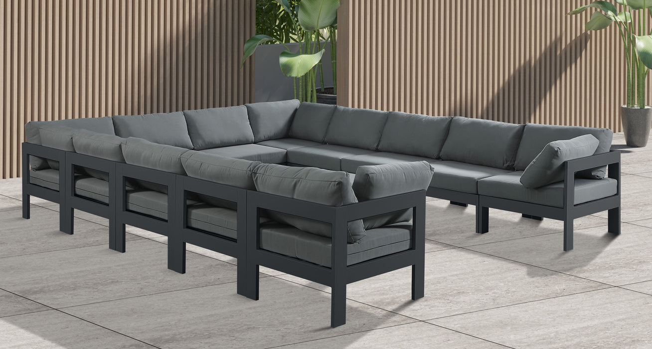 Nizuc - Outdoor Patio 12 Piece Modular Sectional With Gray Frame - Simple Home Plus