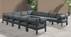 Nizuc - Outdoor Patio 12 Piece Modular Sectional With Gray Frame - Simple Home Plus