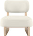 Vetra - Vegan Leather Upholstered Accent Chair With Natural Base - Simple Home Plus