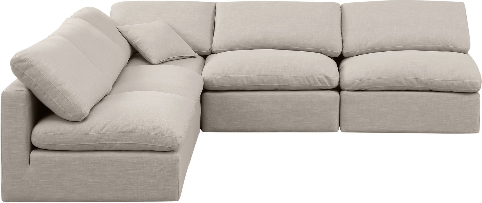 Indulge - Linen 5 Piece Modular Corner Armless Sectional - Simple Home Plus