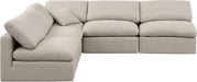 Indulge - Linen 5 Piece Modular Corner Armless Sectional - Simple Home Plus