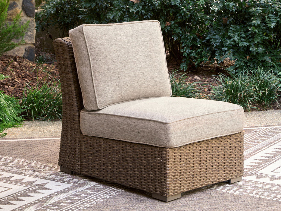 Laguna Heights - Armless Chair With Cushion - Beige - Simple Home Plus
