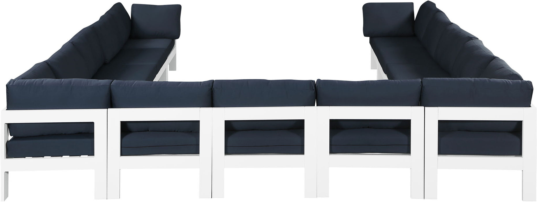 Nizuc - Outdoor Patio 13 Piece Modular Sectional With White Frame - Simple Home Plus