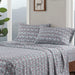 Flannel - 4 Piece Full Sheet Set - Gray Ski Jump - Simple Home Plus