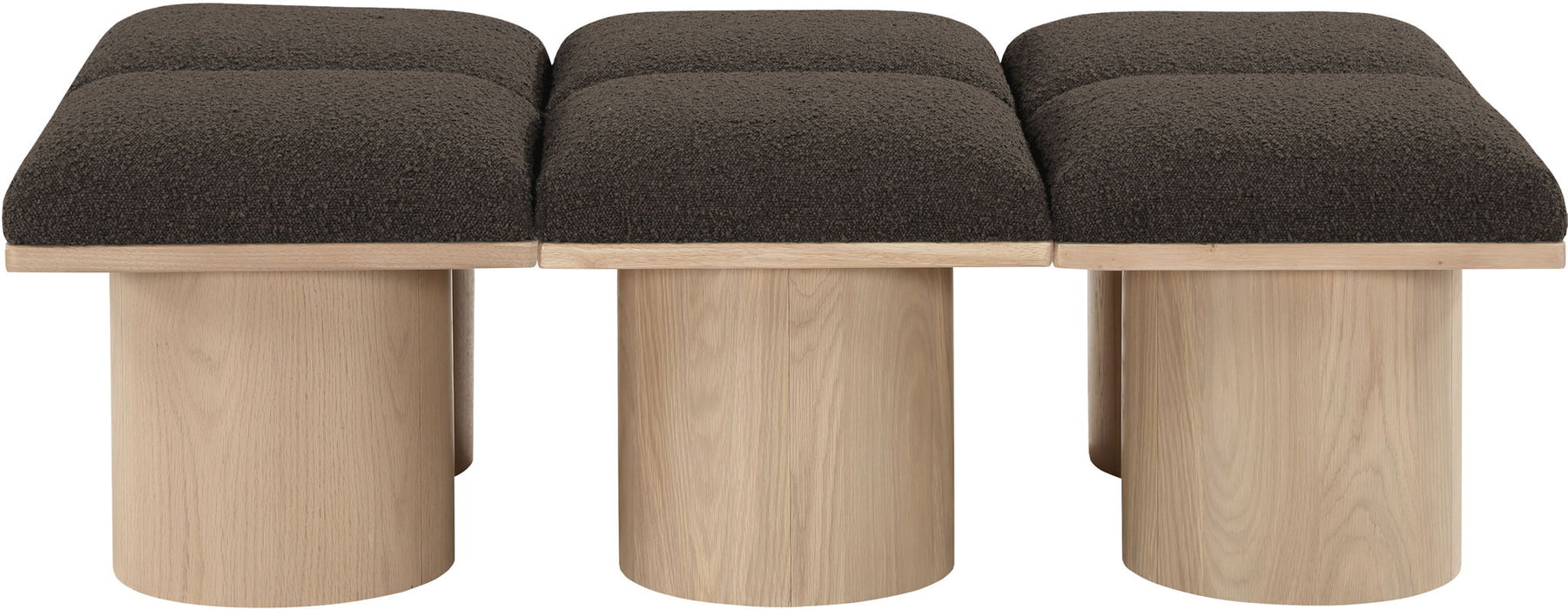 Pavilion - 6 Piece Modular Bench With Natural Base - Simple Home Plus