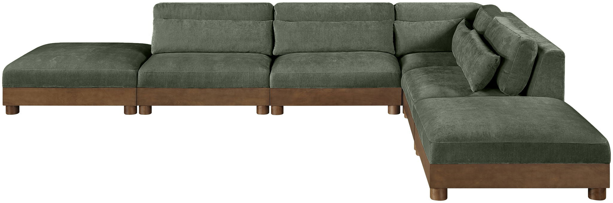 Turin - Chenille Fabric Upholstered Modular Sectional - Green - Simple Home Plus