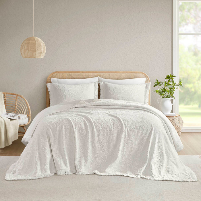 Willow - 3 Piece King Bedspread Set - White - Simple Home Plus