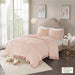 Laetitia - Tufted Medallion Fringe Coverlet Mini Set - Blush - Simple Home Plus