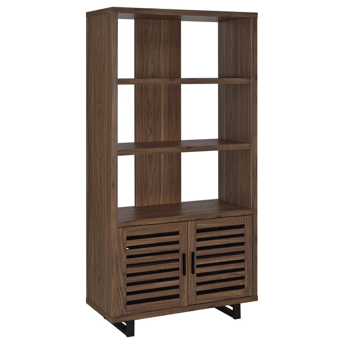 Maddox - 3-Shelf Cabinet Bookcase - Walnut - Simple Home Plus