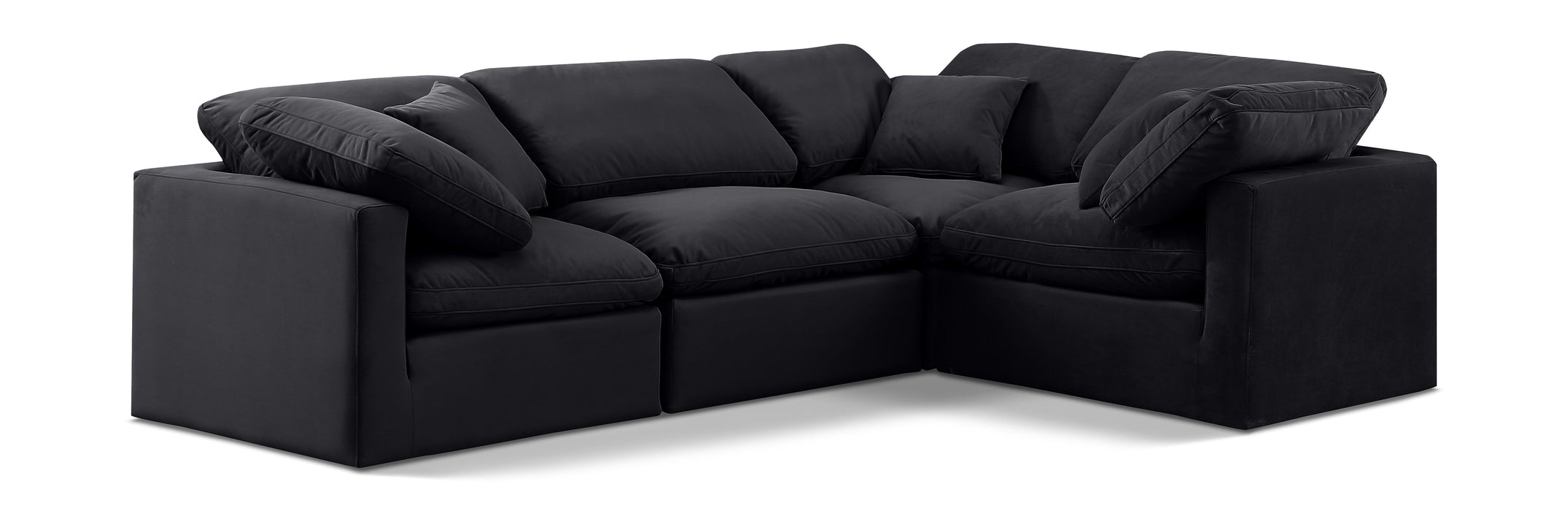 Indulge - Velvet 4 Piece Modular Corner Sectional - Simple Home Plus