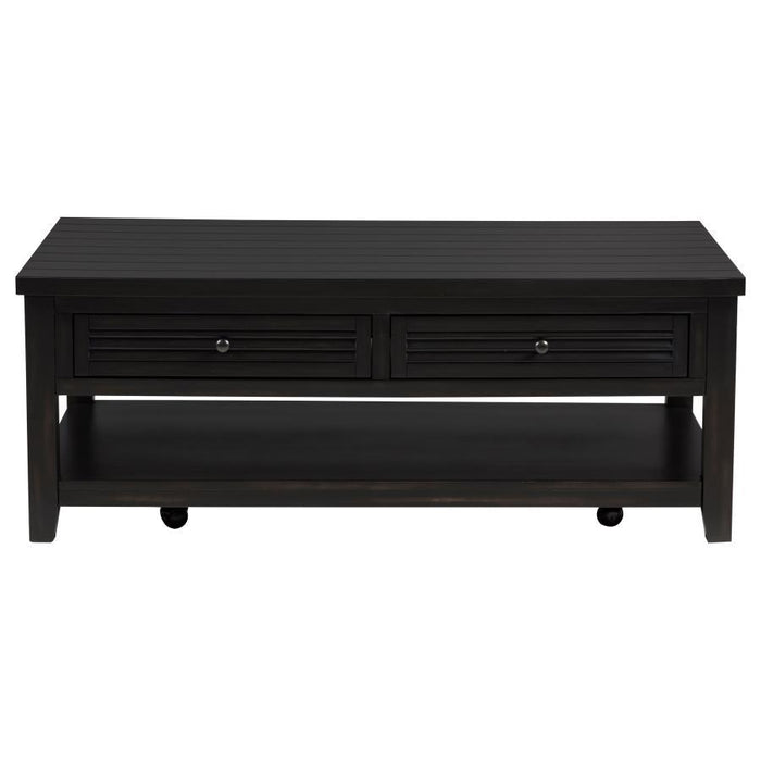 Concord - 2-Drawer Rectangular Coffee Table - Distressed Java - Simple Home Plus