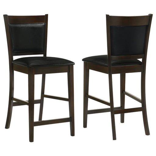 Jaden - Upholstered Counter Chair (Set of 2) - Black And Espresso - Simple Home Plus