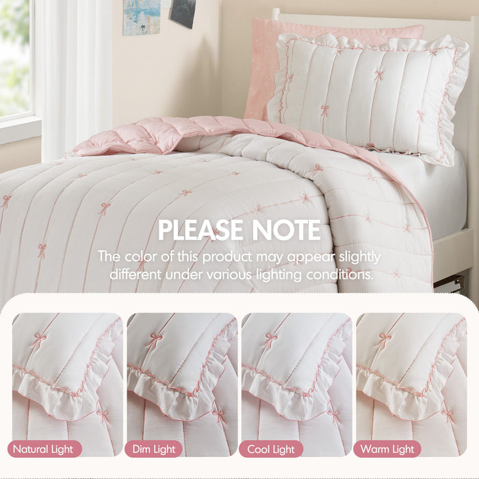 Liv - Twin Quilt Set - Pink - Simple Home Plus