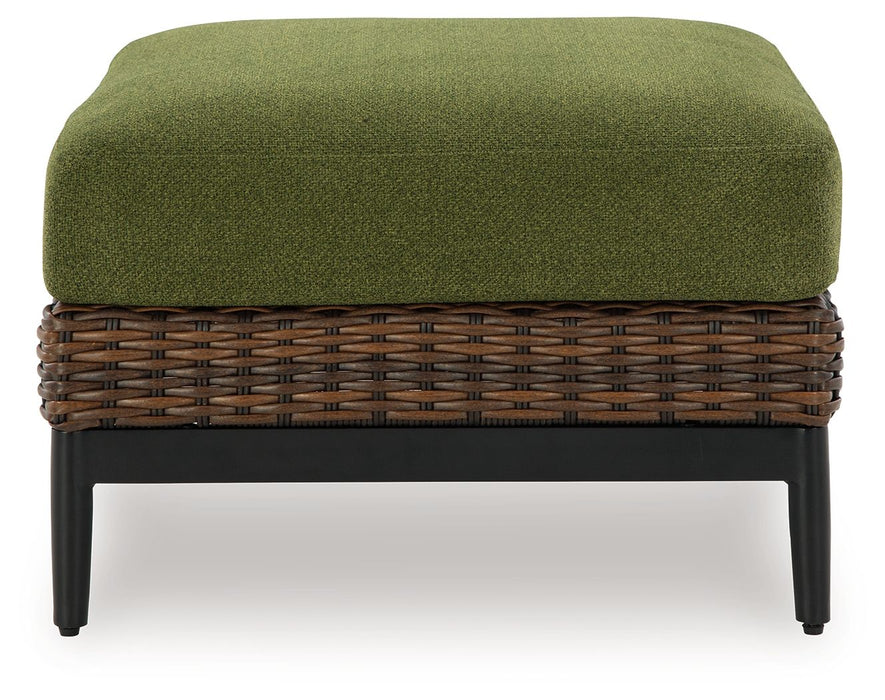 Horizon Hall - Brown / Green - Ottoman With Cushion - Simple Home Plus