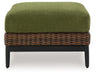 Horizon Hall - Brown / Green - Ottoman With Cushion - Simple Home Plus