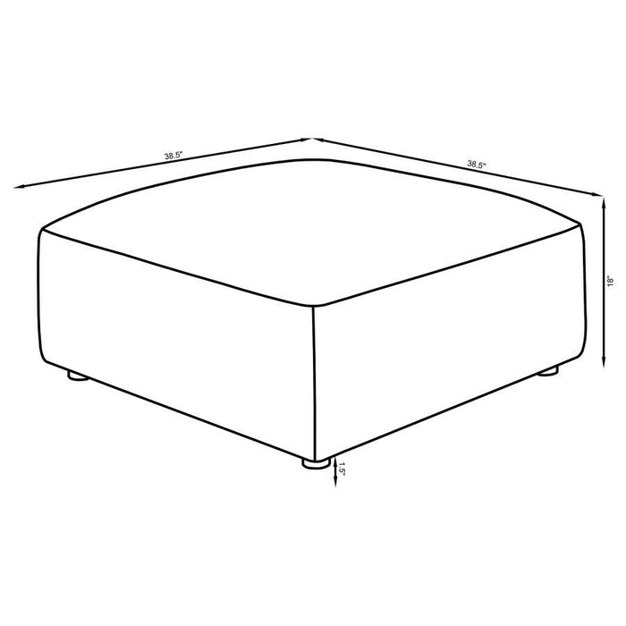 Jennifer - Square Upholstered Ottoman - Simple Home Plus