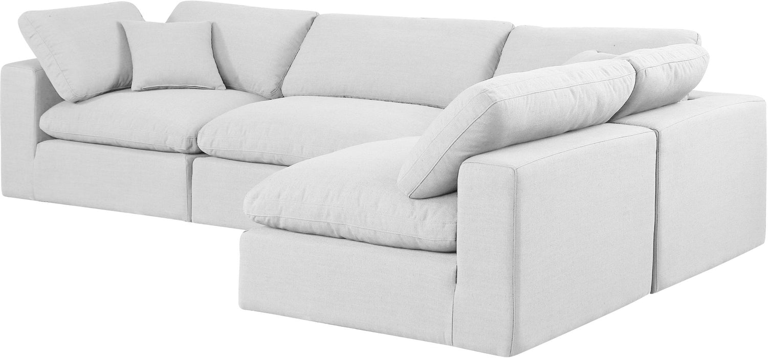Comfy - 4 Piece Linen Fabric Modular Armless Sectional - Simple Home Plus