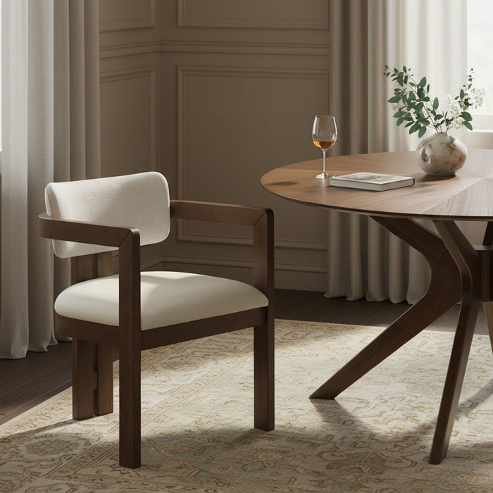Ravina - Upholstered Dining Chair With Stained Brown Base (Set of 2) - Simple Home Plus