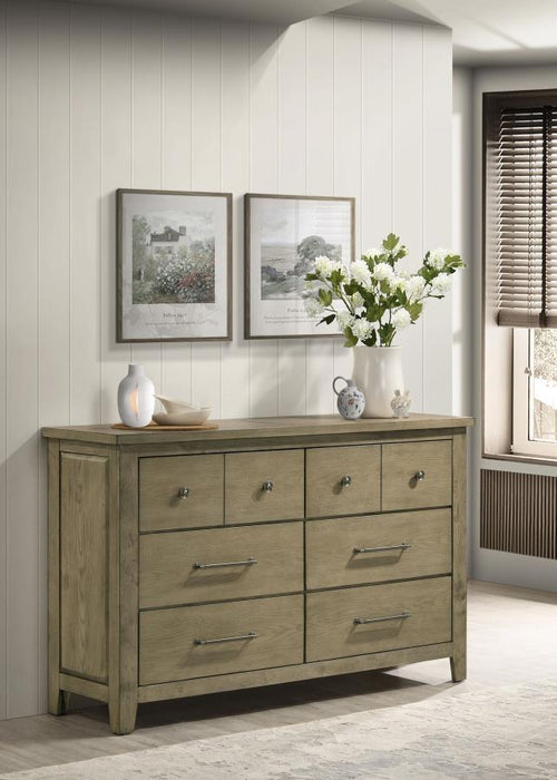 Hazlewood - 6-Drawer Bedroom Dresser Cabinet - Vineyard Oak - Simple Home Plus