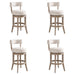 Mystic - Solid Wood Upholstered 30" Bar Height Swivel Barstool - Simple Home Plus