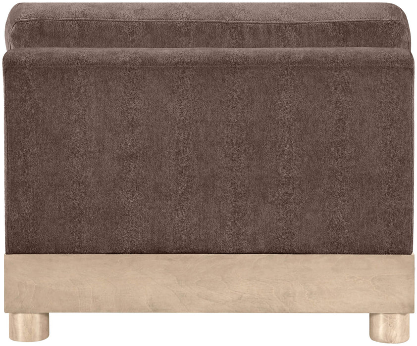 Turin - Chenille Fabric Upholstered Modular Armless Chair - Natural Base - Simple Home Plus