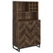 Mendoza - 2 Door Home Bar Cabinet Wine Storage - Rustic Oak - Simple Home Plus