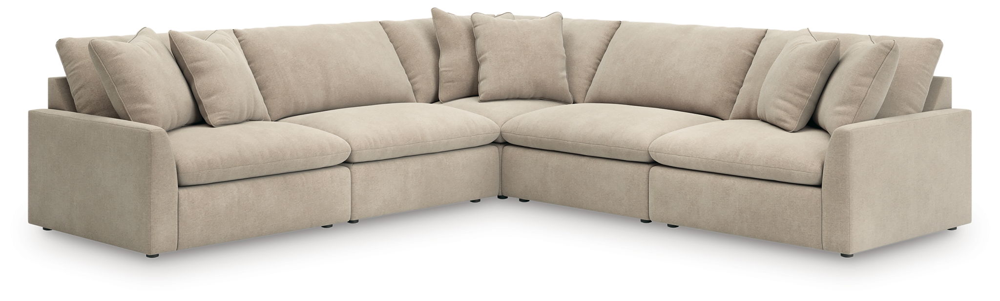 Whitehaven - 5-Piece Sectional With 2 Armless Chairs - Oatmeal - Simple Home Plus