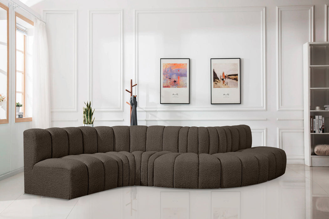 Arc - Boucle Fabric 6 Piece Curved Modular Sofa - Simple Home Plus
